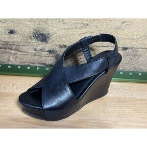 🔥NEW Reaction Kenneth Cole Black Wedge Platform Strappy Sandals Size 8 Retired
